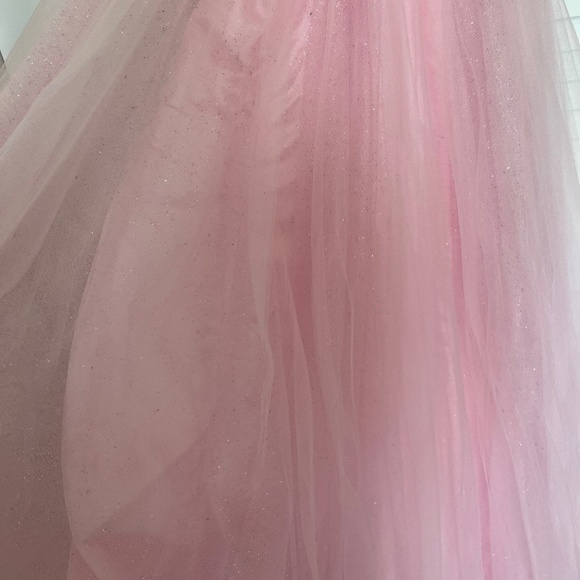 Pink Prom dress with sequin straps and sparkles throughout - Picture 6 of 12
